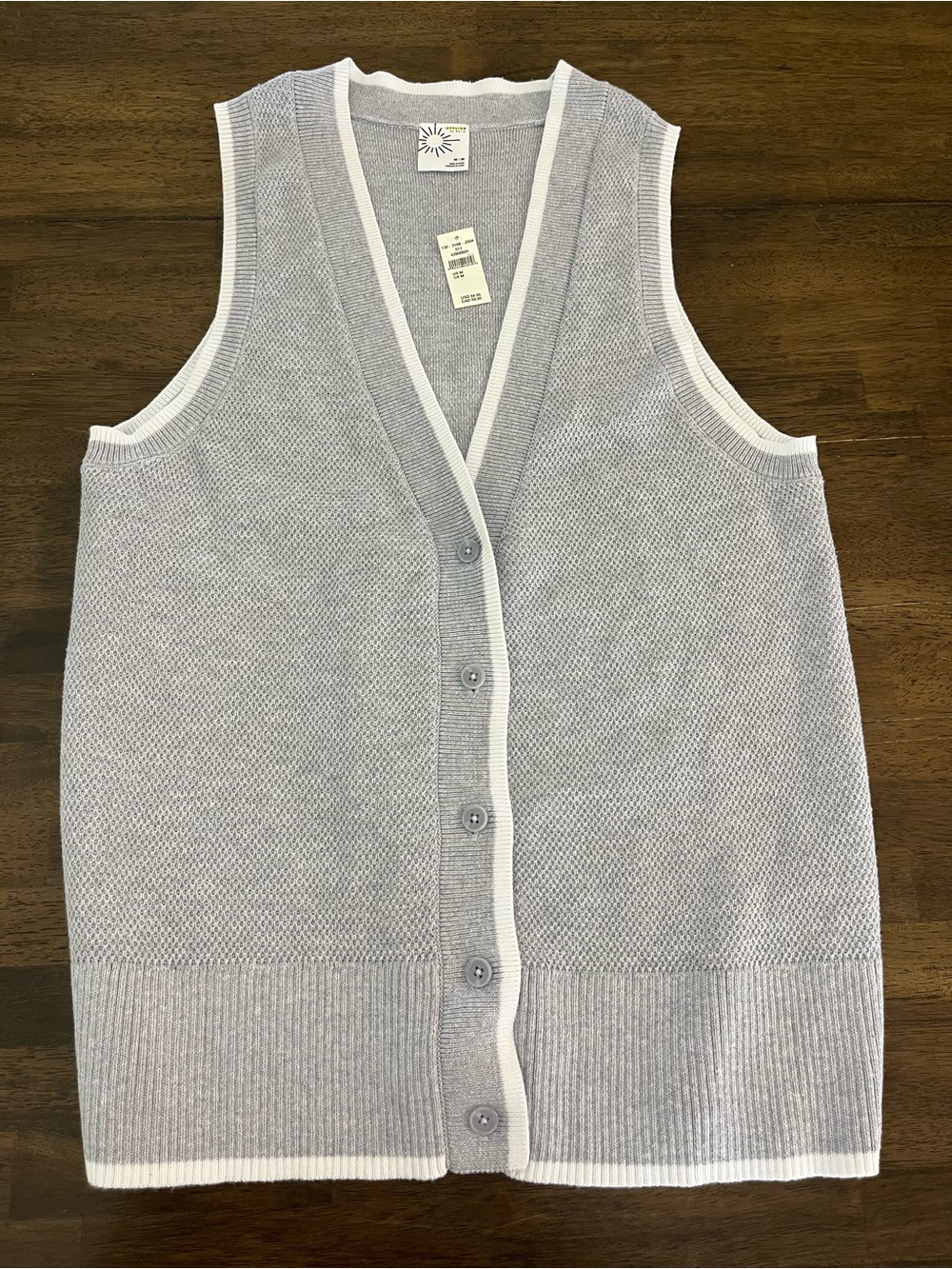 Offline by Aerie Tennis Sweater Vest Cardigan Cotton Blend Preppy Sz MED NWT - Picture 3 of 12